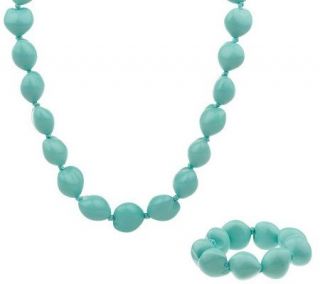 Lee Sands Colorful Kukui Nut Necklace & Bracelet Set —