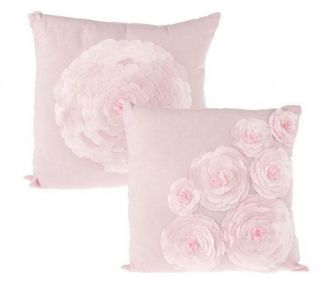 Isaac Mizrahi Live Set of Two 16x16 Floral Pillows —