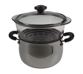 CooksEssentials Stainless Steel 4 qt. Saucepot with Universal Glass 