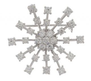 Diamonique Sterling 2.50 ct tw Snowflake Pin/Pendant —