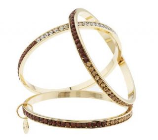 Shoshanna Set of 3 Ombre Design Crystal Bangle Bracelets —