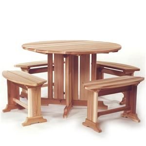 Outdoor Living Patio Furniture New Round Picnic Table Chair Bench Seat