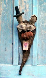 Primitive Pilgrims in A Cornucopia Thanksgiving Door Greeter Doll