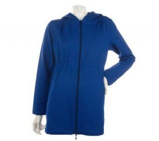 Sport Savvy Knit French Terry Zip Front Hoodie with Empire Waist