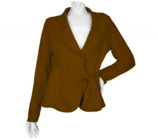 EffortlessStyle by Citiknits Stretch Jersey Jacket with Side Tie