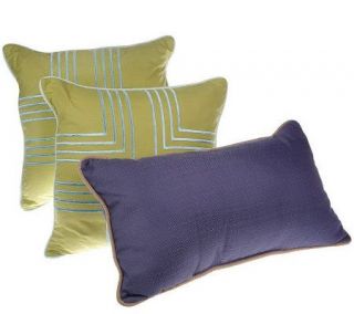 Thom Filicia Set of Three Woven Dream Decorative Pillows —