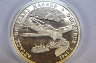 50th Anniversary Pearl Harbor Commemorative Coin Proof
