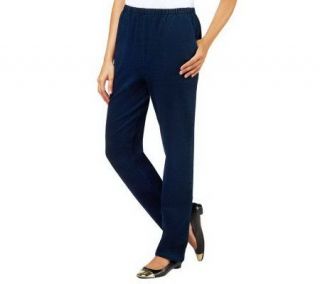 Denim & Co. How Comfy Pull On Side Pocket Regular Pants   A226462