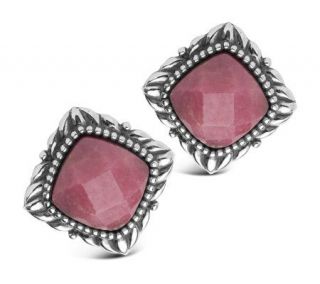 Carolyn Pollack Morning Glory Pierced or Clip Pink Earrings — 