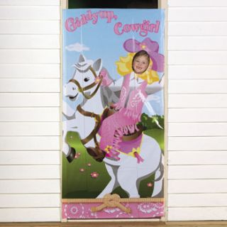 Pink Cowgirl Photo Door Prop Western Theme Birthday Party Decorations