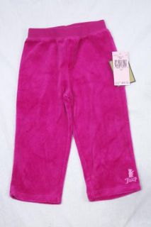 12 MOS NWT Juicy Couture Girls Fuschia Pink Velour Hoodie & Pant Set