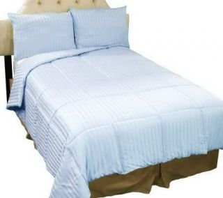 HomeReflections Woven Stripe Down Alt. F/Q Comforter & Pillow Set 