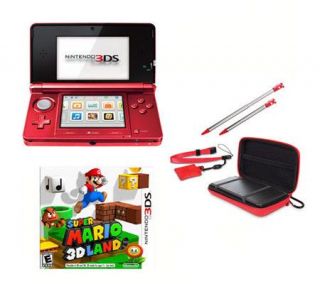 Nintendo 3DS Flame Red System with Super Mario3D Land, Stylus