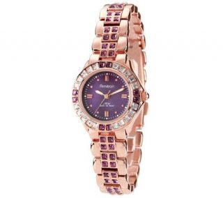 Armitron NOW Ladies Goldtone Watch w/Amethyst Colored Crystals