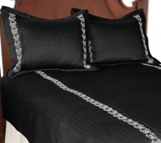 Amadeus Celine Embroidered King Quilted Coverlet Set —
