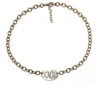 16 Sterling Silver Oval Monogram Plaque Necklace   J105461