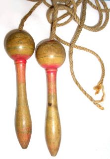 Jump Rope 2 Old French Wood Handles Jute Twine Rope