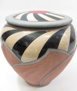 you are bidding on a don cornett black blue terra cotta large urn vase