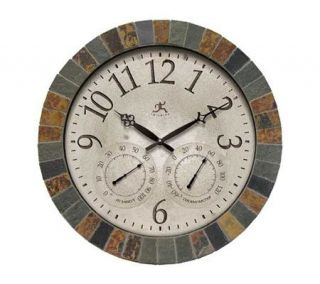 Indoor Outdoor Clock with Slate Mosaic Border by Infinity —
