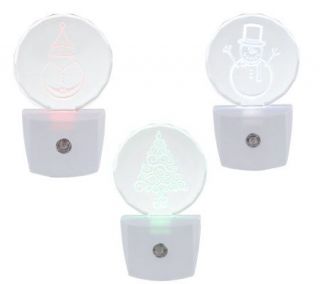 Globe Set of 3 Holiday Night Lights with Photocell —