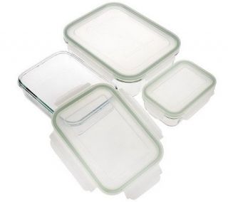 Prepology Set of 3 Glass Storage Containers w/Locking Lids —