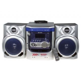 Sharp 200 Watt Shelf Stereo System w/3 CD Changer & Dual Cassette 
