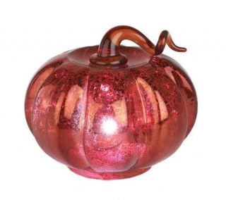 BethlehemLights BatteryOperated Glass Pumpkin with Timer —