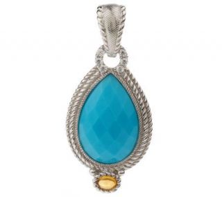 Judith Ripka Sterling Turquoise Pear Shaped Enhancer —