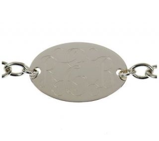 Basch Sterling Silver Engraved Oval Tag Necklace —