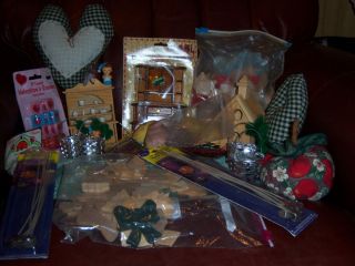 Huge Lot of Mixed Craft Crafting Supplies Embellishments Doll