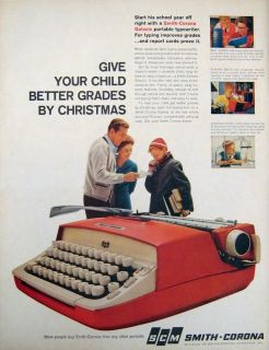 1960 SCM Smith Corona Portable Typewriter Vtg Print Ad