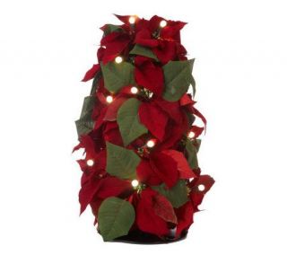 BethlehemLights BatteryOperated Poinsettia Tree with Timer —