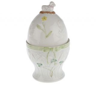 Belleek Lamb Easter Egg Dish with Lid —