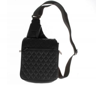 Travelon Quilted Leather Shoulder Bag with Cell Phone Pouch — 
