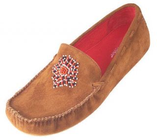 Hush Puppies Handsewn Suede Moccasins w/ Beaded Detail —