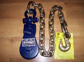 New 2 Ton Recovery Snatch Block w Chain for Wrecker Rollback Winch