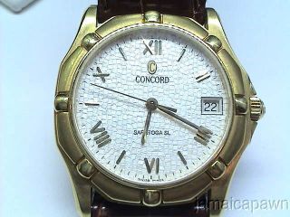 Concord Saratoga Solid 18K Yellow Gold Watch