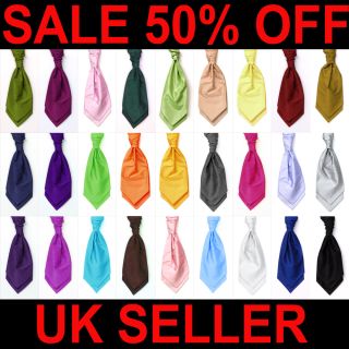 High Quality Italian Satin 2 Layer Scrunch Cravat Tie on Sale