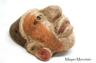 Mayan Face Ceramic Clay Mask El Salvador Maya Pottery 007