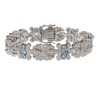 AffinityDiamond 2.75 ct tw & Aquamarine AverageBracelet Sterling