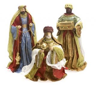 Set of 3 Paper Mache Three Wisemen Figurines —