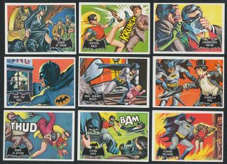 13 Different 1966 Topps Batman Card Lot Black Bat Nice
