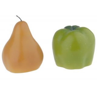 Set of 2 Fruit or Gourd Flameless Candles by David Shindler — 