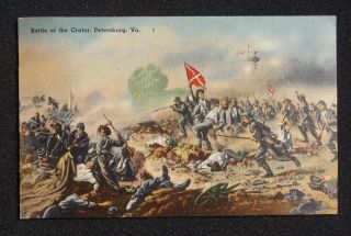 1950 Battle of The Crater U s Civil War Petersburg VA Postcard