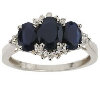 00 ct tw Kanchanaburi Blue Sapphire & 1/10cttwDiamond Ring, 14K Gold 