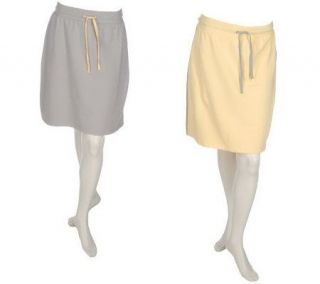 Sport Savvy Stretch French Terry Set of Two A Line Skirts —