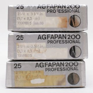 75 Sheets Agfapan 200 Professional 2 25 x 3 25 Outdated 3 Boxes Kept
