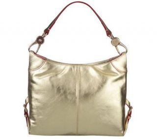 Dooney & Bourke Metallic Leather Small Sac Bag —