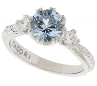 Tacori Epiphany Diamonique Blue Engraved Royal Ring —