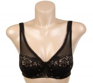 Barely Breezies Embroidered Lace and Mesh Underwire Bra with UltimAir 